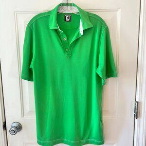 FootJoy Golf Polo Shirt Men's Colorful Green Stretch Golfer Athletic Fit Size L